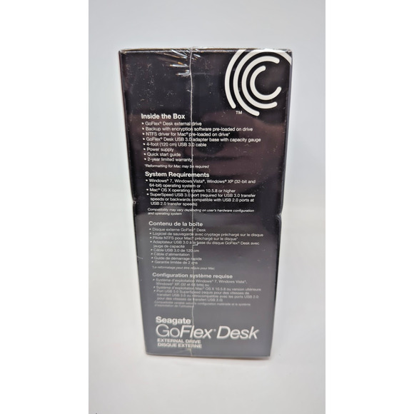 SEAGATE GOFLEX DESK EXTERNAL DRIVE 3TB PC AND MAC USB 3.0 NEW SEALED - Picture 3 of 4